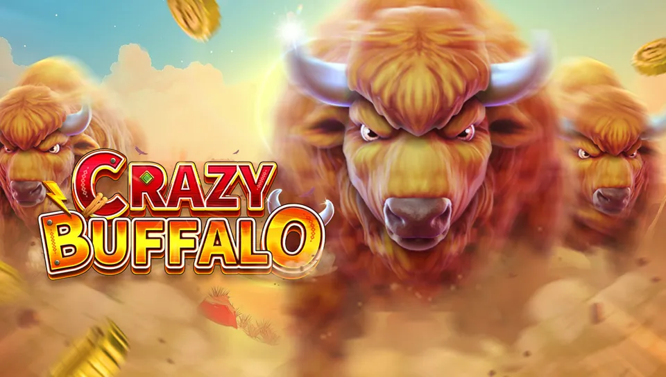 ကျွဲရိုင်း Bison ပွဲတော် theme ပါဝင်သော FA CHAI ၏ Crazy Buffalo slot key art