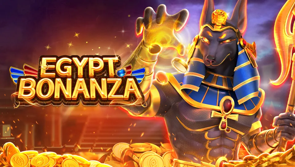 FA CHAI ၏ Egypt Bonanza slot key art၊ အီဂျစ် ရတနာ ခေါင်းစဉ်ပါ ပုံ
