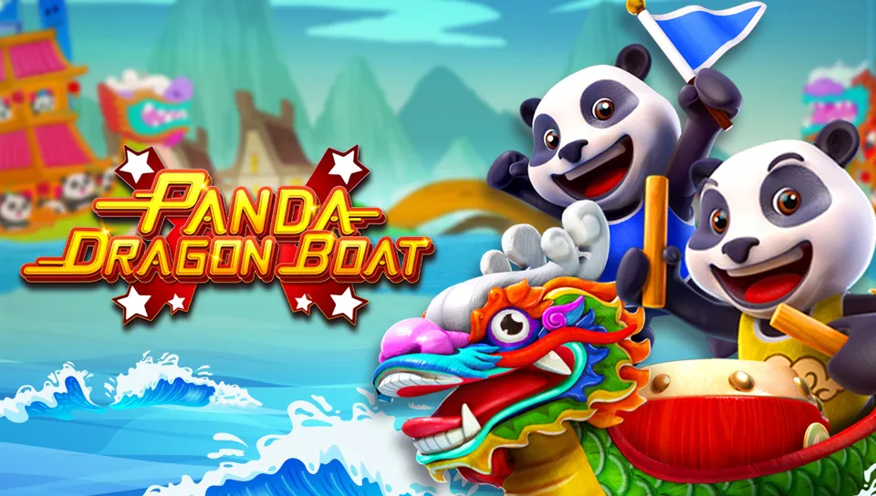 Panda Dragon Boat ဂိမ်းပုံ၊ နဂါးလှေပေါ်ရှိ panda နှင့် ပွဲတော် အလှဆင်မှုများ