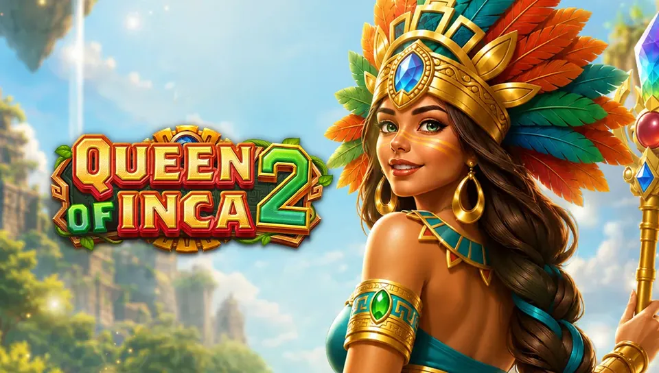 Golden Empire နောက်ခံရှိ FA CHAI ၏ Queen of Inca 2 Megaways slot key art