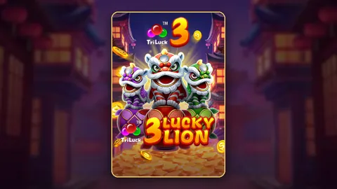 3 Lucky Lion slot key art