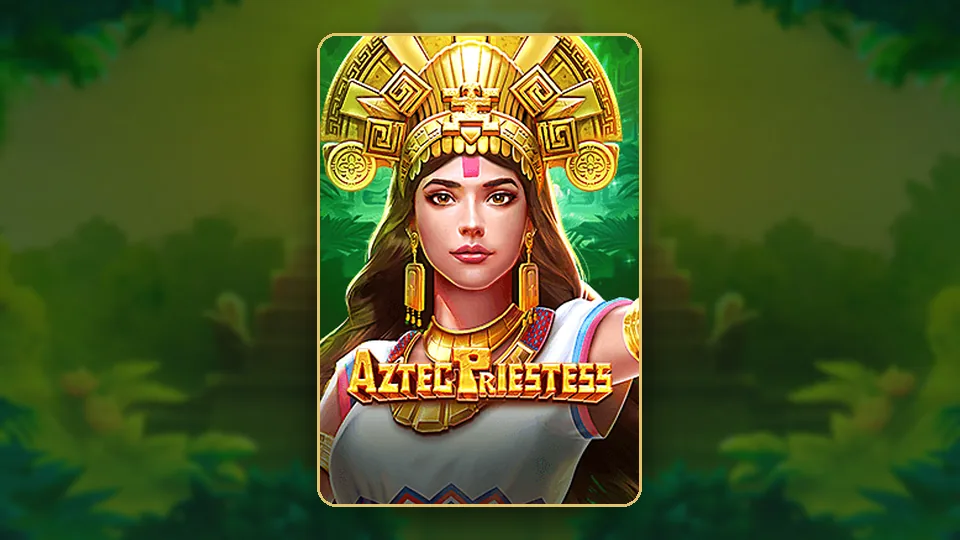 JILI ၏ Aztec Priestess စလော့ key art၊ ရွှေဖြင့်ပြည့်သော Aztec နိုင်ငံရှိ မှော်ဆရာမ ယဇ်ပုရောဟိတ်