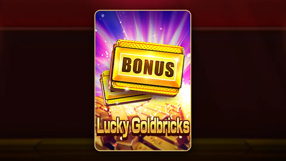 Lucky Goldbricks JILI slot key art၊ ကျောက်တုံးများ ရွှေအုတ်ခဲအဖြစ် ပြောင်းနေပြီး ရွှေအုတ်ပုံ ပါသော ပုံ