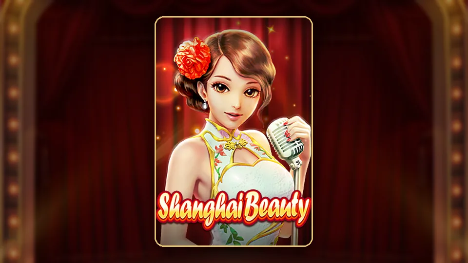 JILI Shanghai Beauty slot ၏ key art၊ ရှေးရှန်ဟိုင်း ပုံစံ ဝတ်စုံဝတ် အမျိုးသမီးနှင့် heart symbol များ